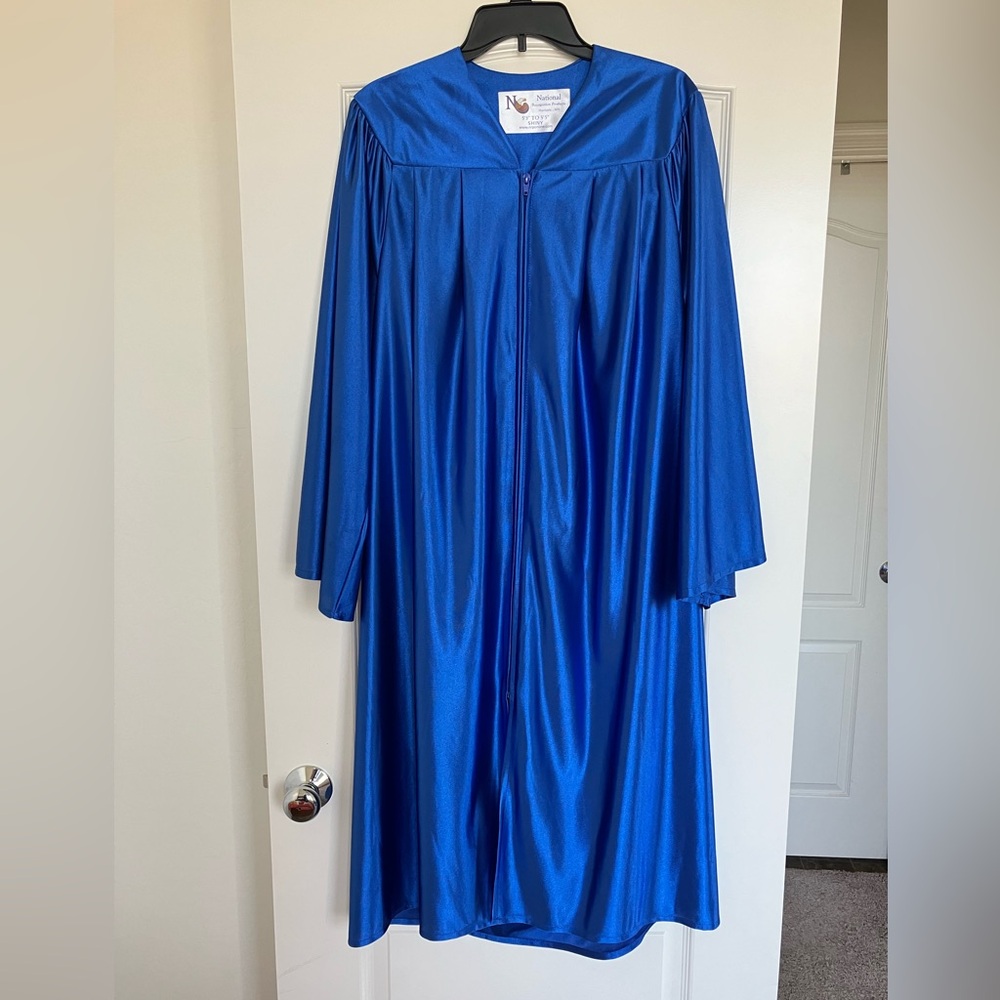 Blue Graduation Gown with Cap